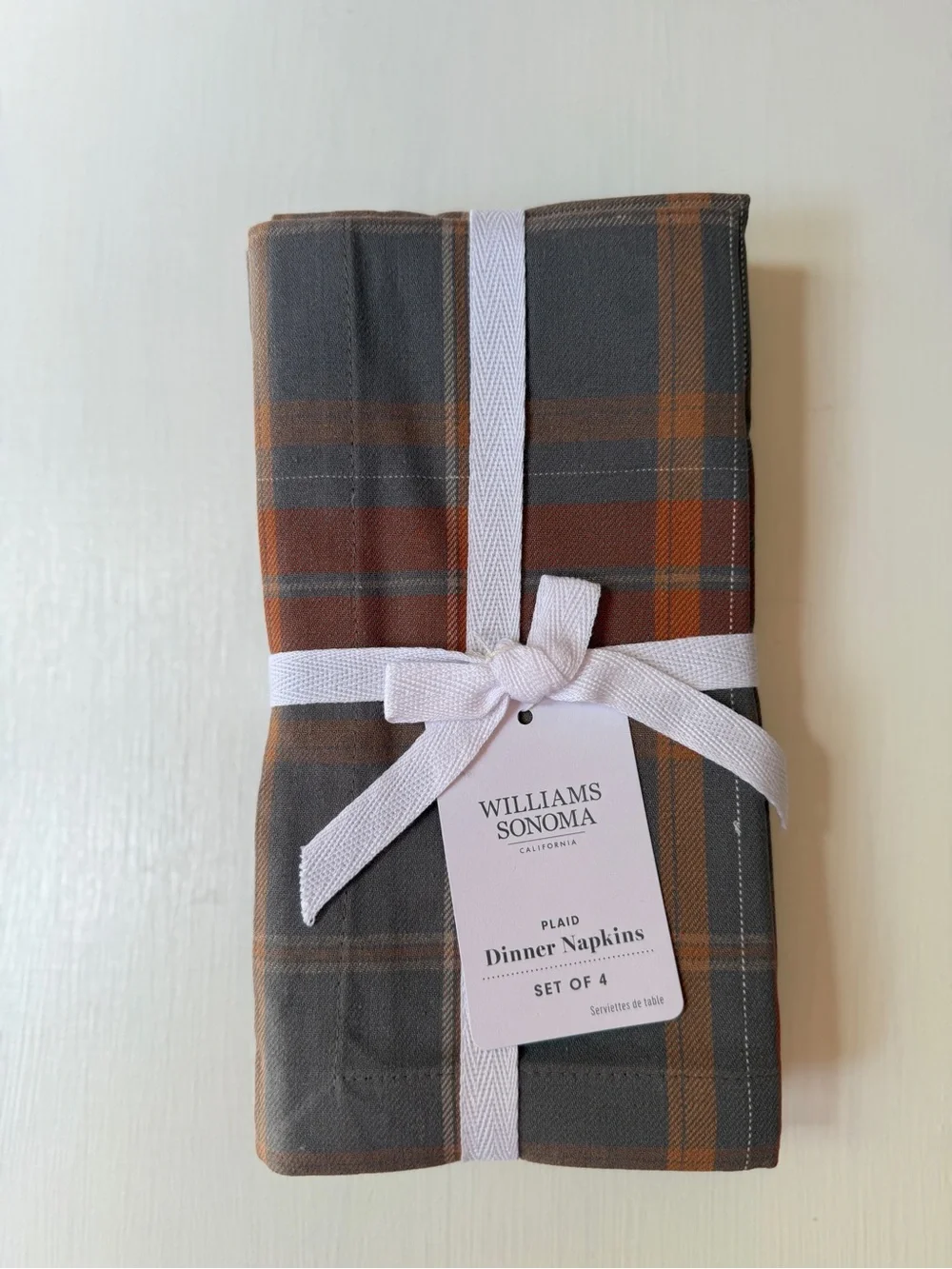NWT Williams Sonoma PLYMOUTH PLAID BUNDLE: TABLE RUNNER & (4) NAPKINS AUTUMN